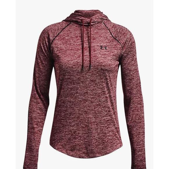 Under Armour Women's Tech Twist Hoodie, Dark Maroon Heather/Black-626) Large - Picture 1 of 2